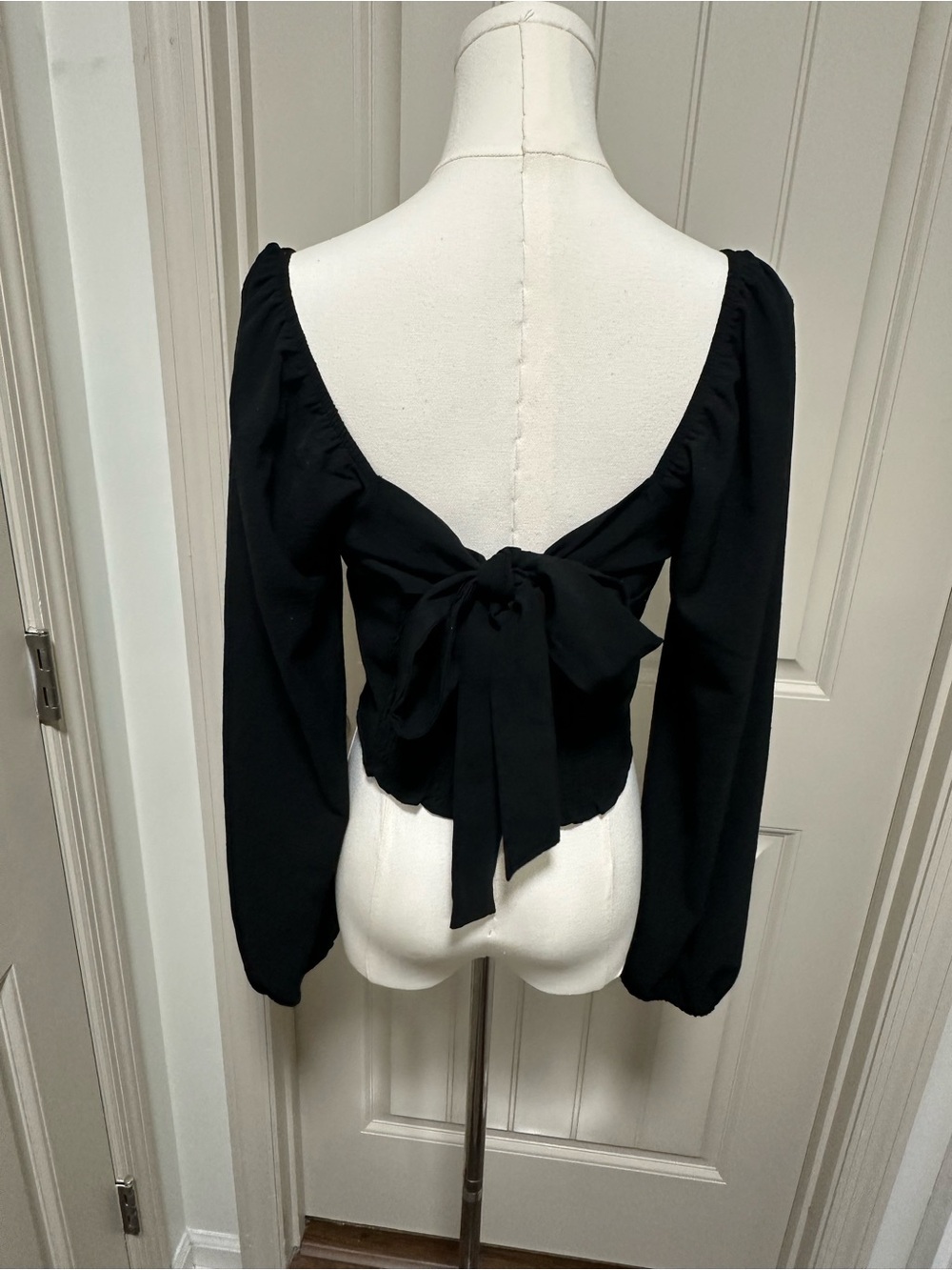 Altar'd State Black Square-Neck Long Sleeve Top